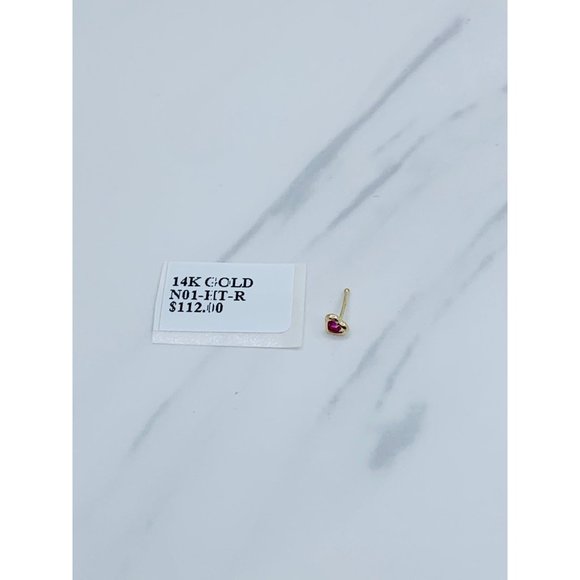 ❤️ 14k Gold nose ring heart ❤️ stud nose - Picture 4 of 4